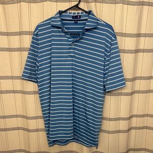 Stitch Blue Striped Men's Golf Polo